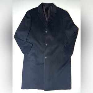 Calvin Klein Men's Black Wool-Blend Overcoat Jacket Size - 44 Reg